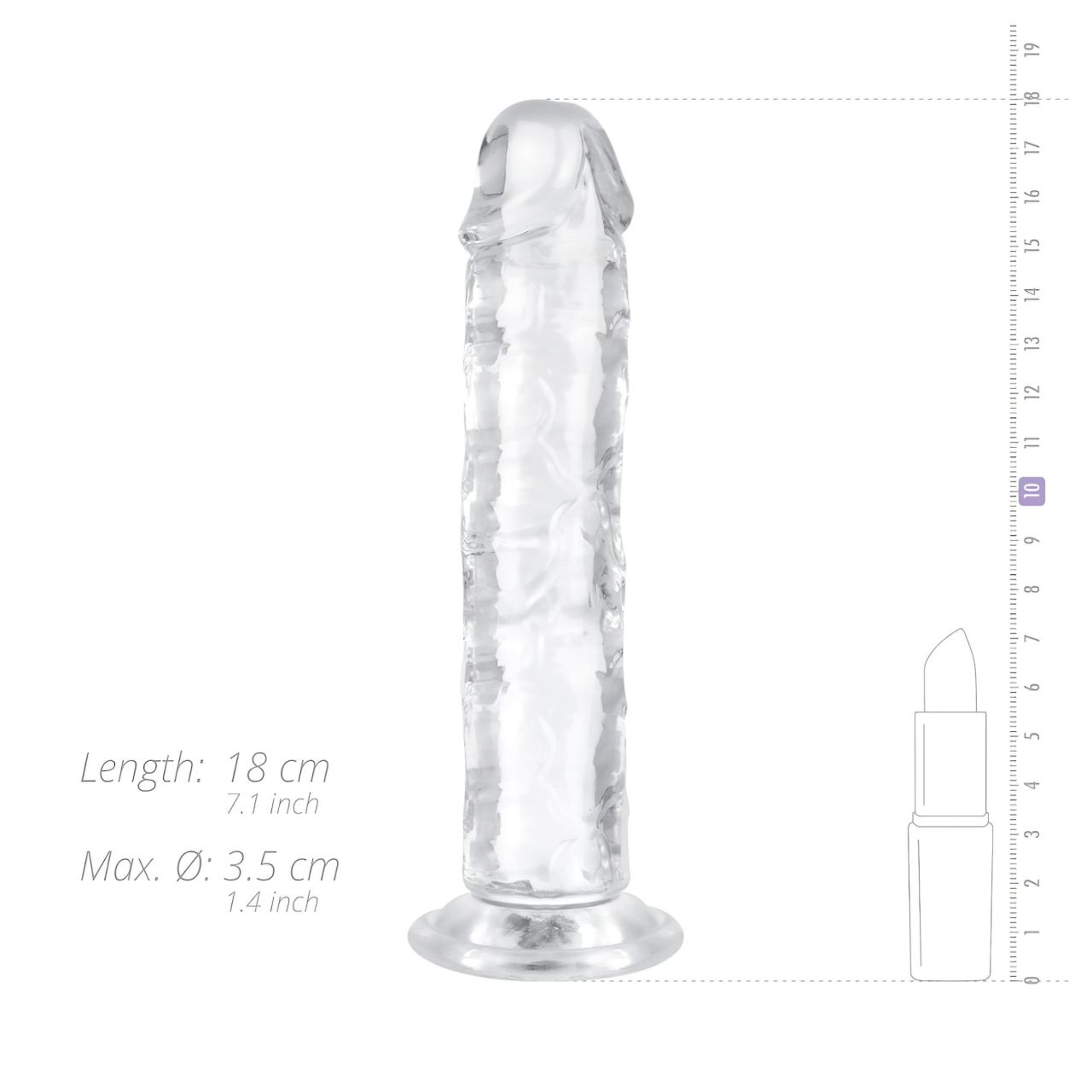 EasyToys - zselés dildó - 16 cm (átlátszó)