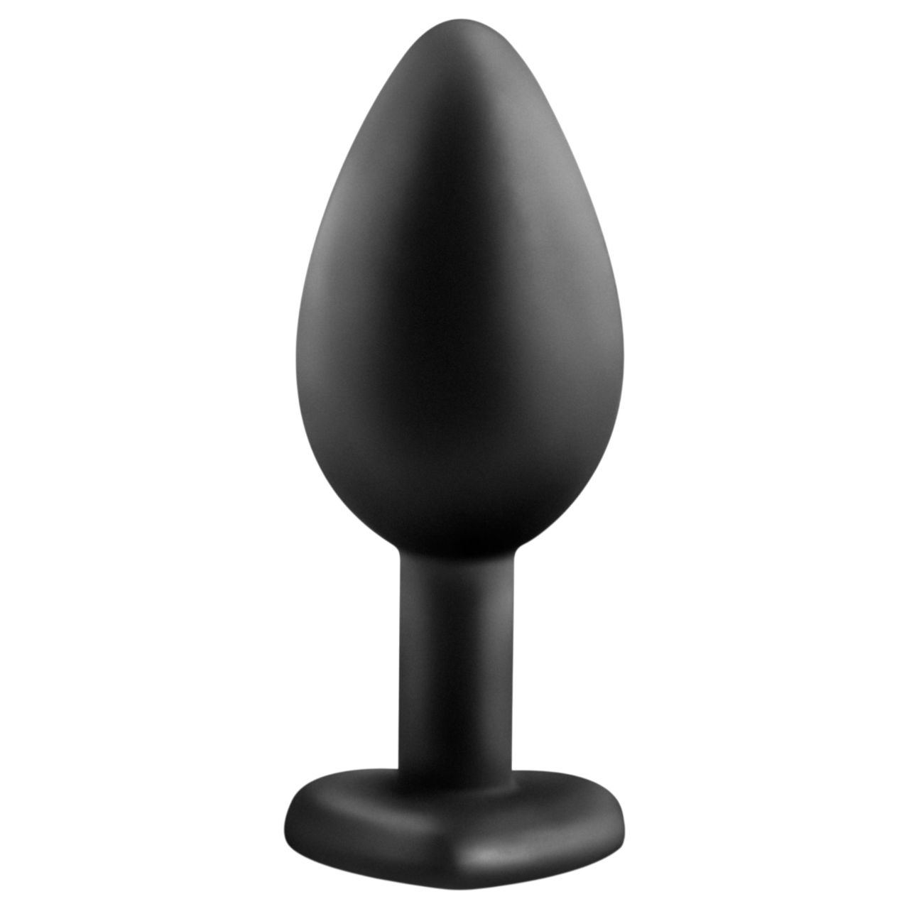 Temptasia M - ezüst köves, szíves anál plug (fekete) - közepes Temptasia M - ezüst köves, szíves anál plug (fekete) - közepes