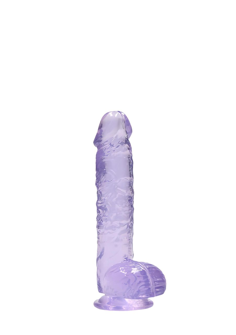 RealRock - átlátszó élethű dildó (lila, 15 cm)