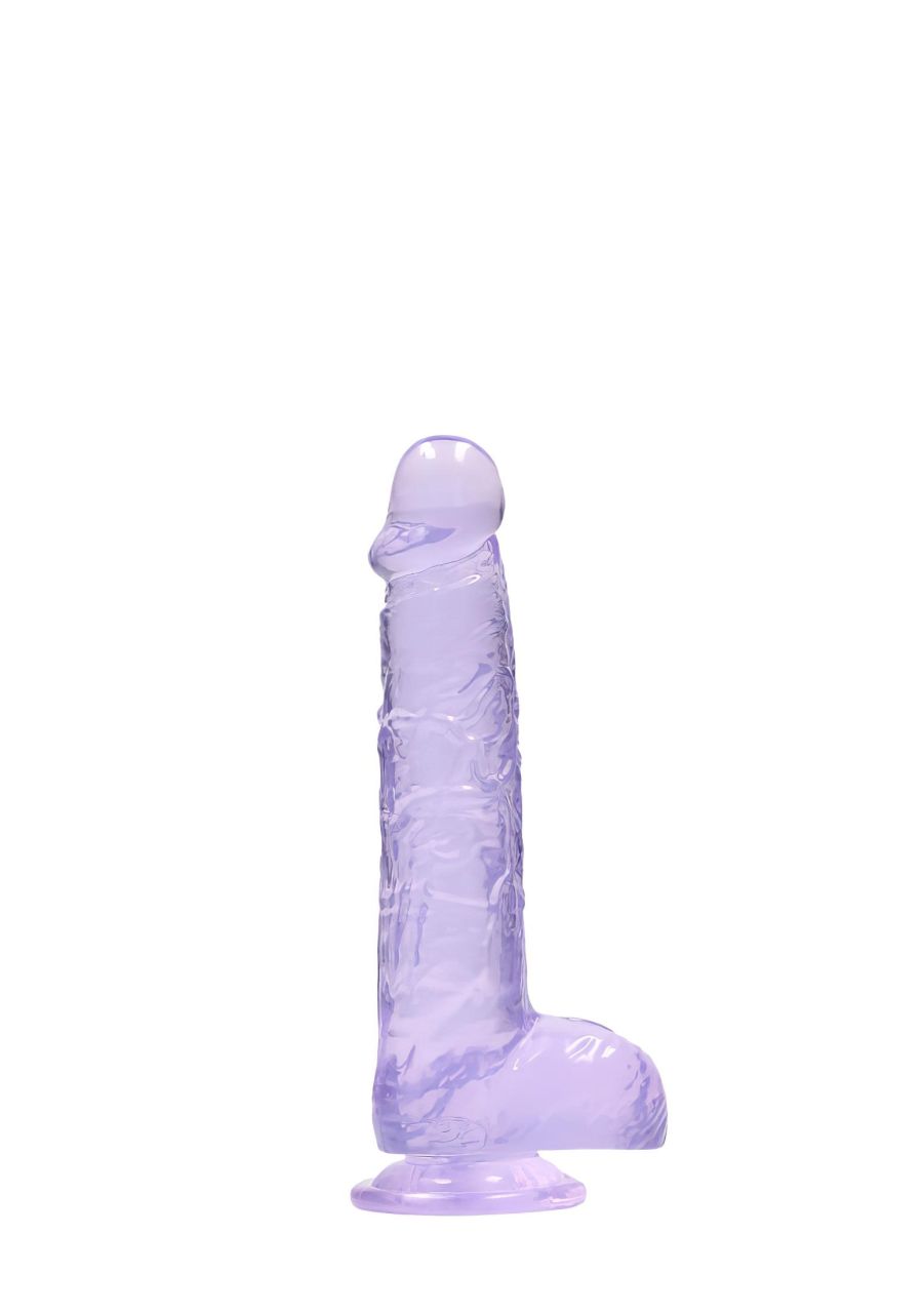 RealRock - átlátszó élethű dildó (lila, 15 cm)