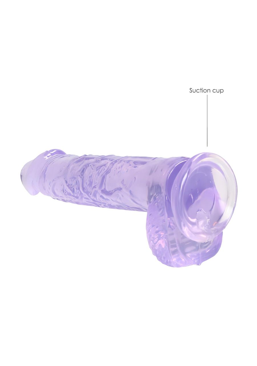 RealRock - átlátszó élethű dildó (lila, 15 cm)
