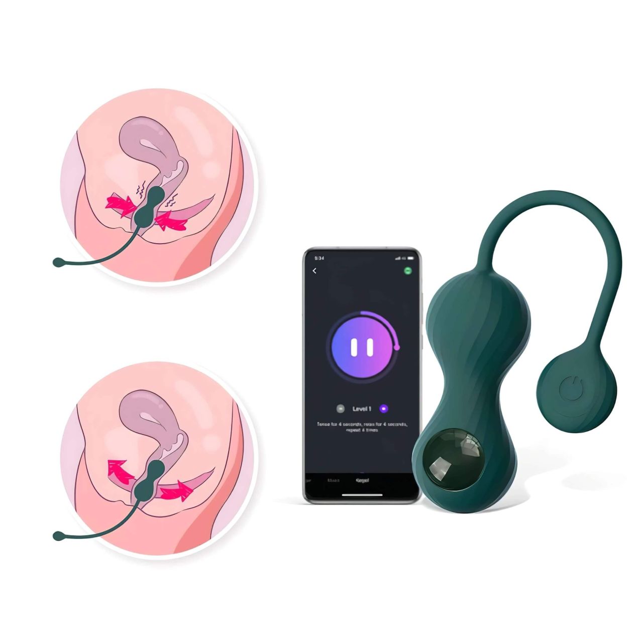 Magic Motion Crystal Duo - okos kegel golyó szett - (zöld) Magic Motion Crystal Duo - okos kegel golyó szett - (zöld)