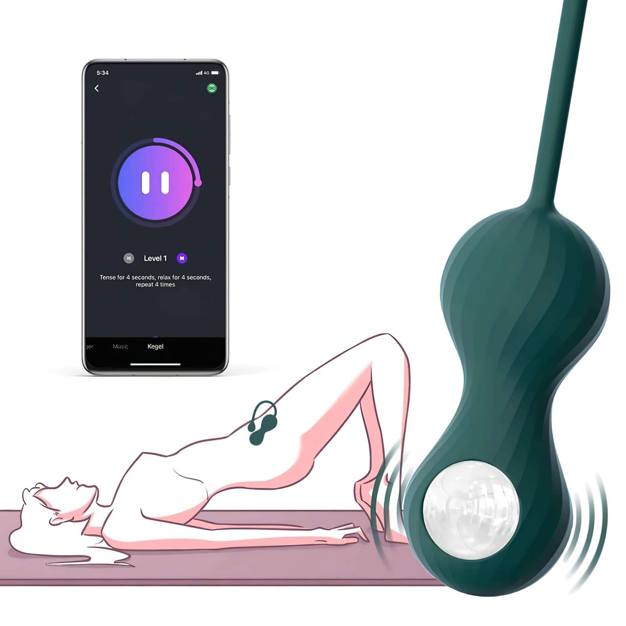 Magic Motion Crystal Duo - okos kegel golyó szett - (zöld) Magic Motion Crystal Duo - okos kegel golyó szett - (zöld)
