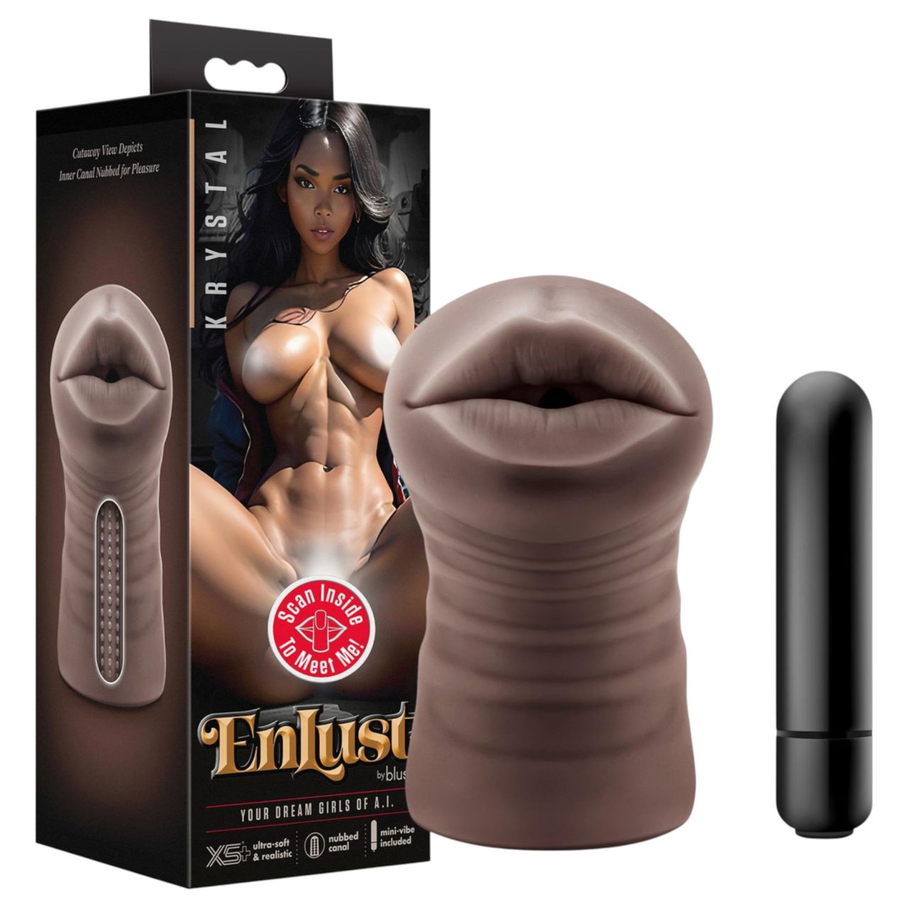 Enlust Krystal - vibrációs műszáj MI képekkel (barna)