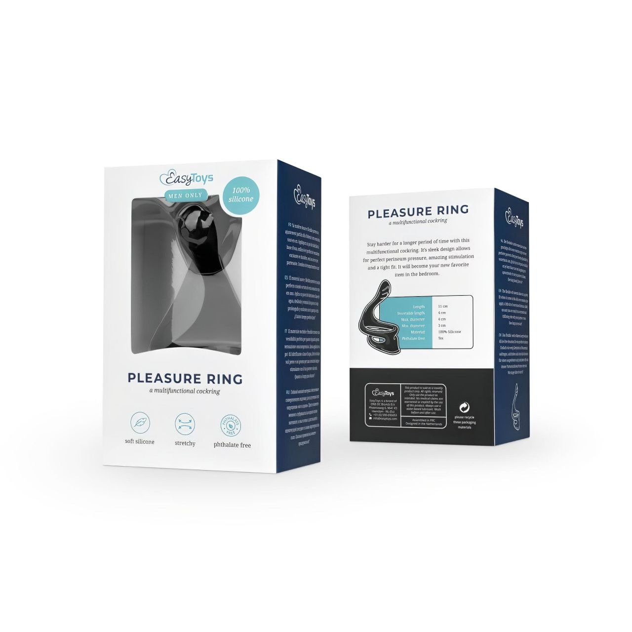 EasyToys Pleasure Ring - rugalmas pénisz- és heregyűrű (fekete) EasyToys Pleasure Ring - rugalmas pénisz- és heregyűrű (fekete)