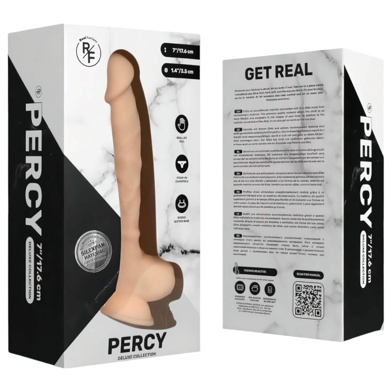 Real Fantasy Percy - élethű dildó - 18 cm (natúr)