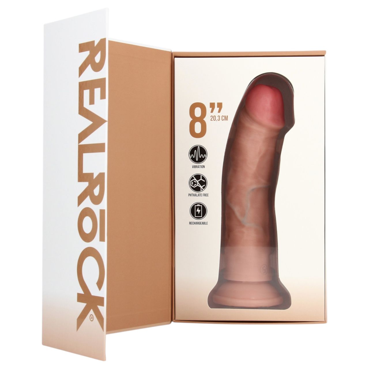 RealRock - tapadókorongos vibrátor (natúr, 20,5 cm) RealRock - tapadókorongos vibrátor (natúr, 20,5 cm)