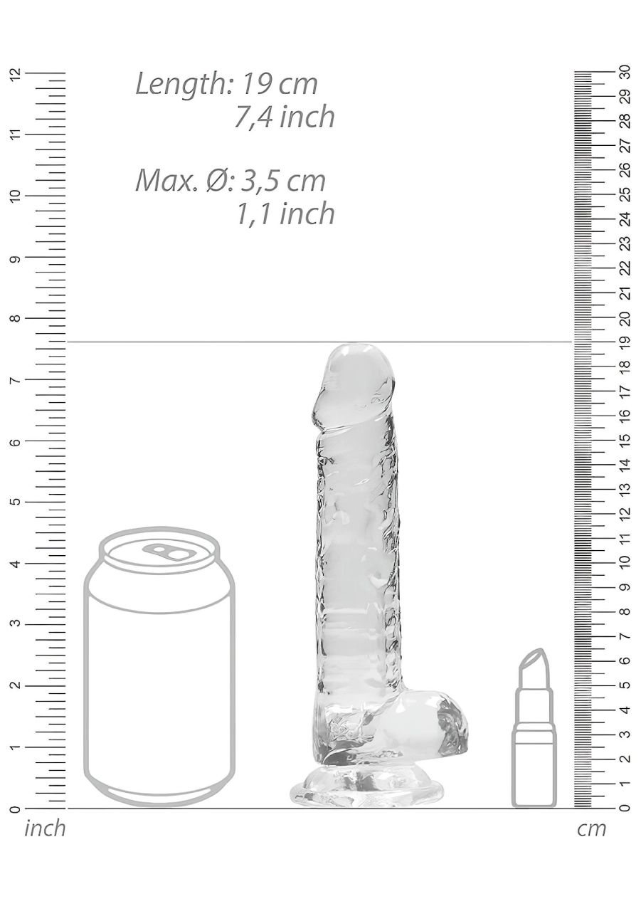 RealRock - átlátszó élethű dildó (átlátszó, 17 cm) RealRock - átlátszó élethű dildó (átlátszó, 17 cm)