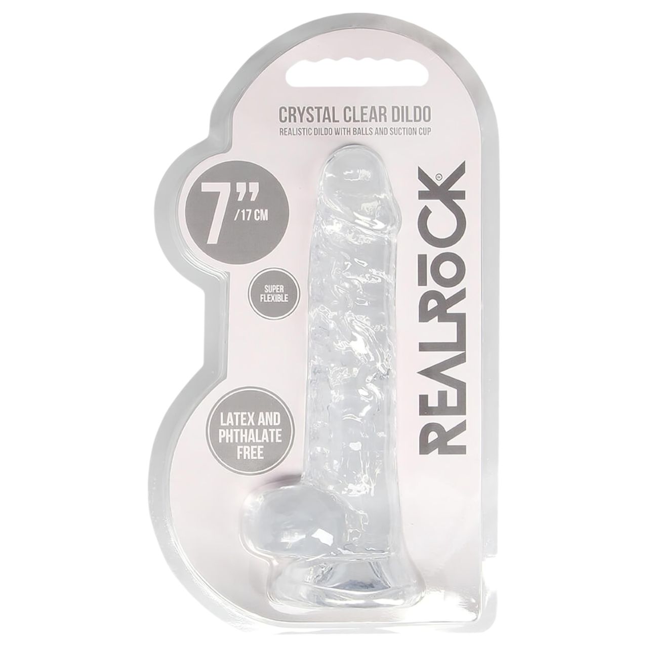 RealRock - átlátszó élethű dildó (átlátszó, 17 cm) RealRock - átlátszó élethű dildó (átlátszó, 17 cm)