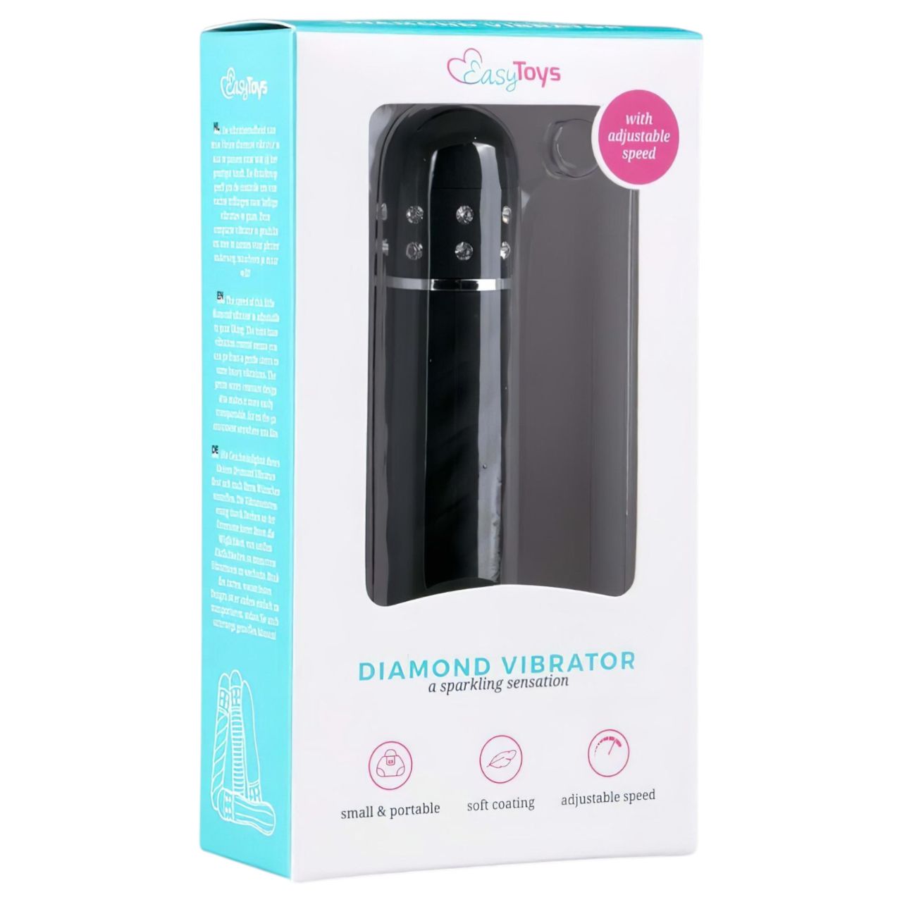 EasyToys Diamond Twirled - csavart rúd vibrátor (fekete) EasyToys Diamond Twirled - csavart rúd vibrátor (fekete)