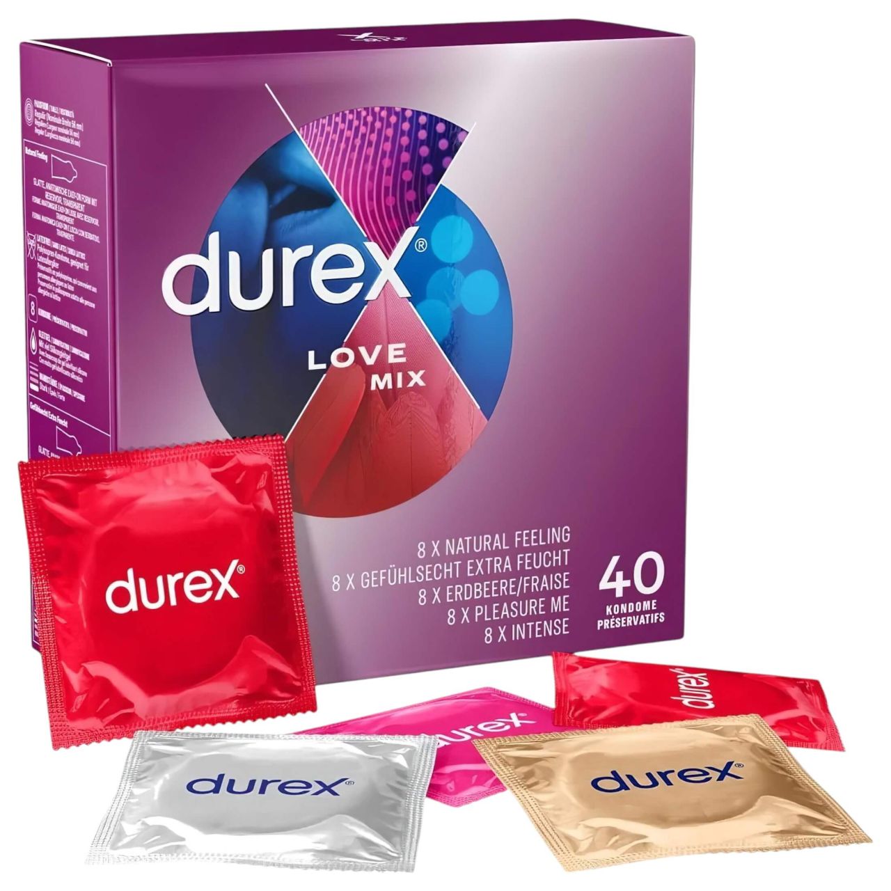 Durex Love Mix - óvszer csomag (40 db) Durex Love Mix - óvszer csomag (40 db)