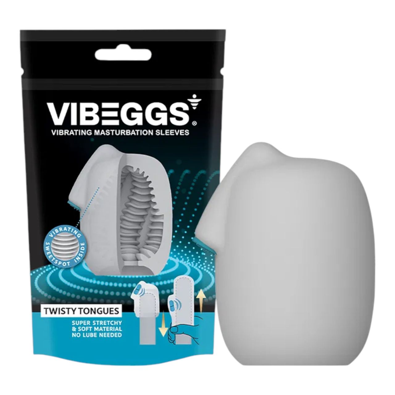 VIBEGGS Twisty Tongues - vibrációs tojás maszturbátor (fehér) VIBEGGS Twisty Tongues - vibrációs tojás maszturbátor (fehér)