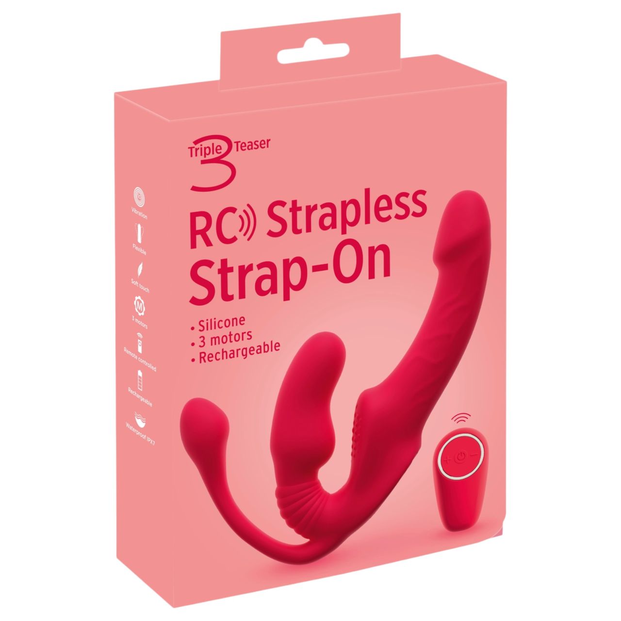 You2Toys Strapless - felcsatolható 3 ágú vibrátor (piros) You2Toys Strapless - felcsatolható 3 ágú vibrátor (piros)