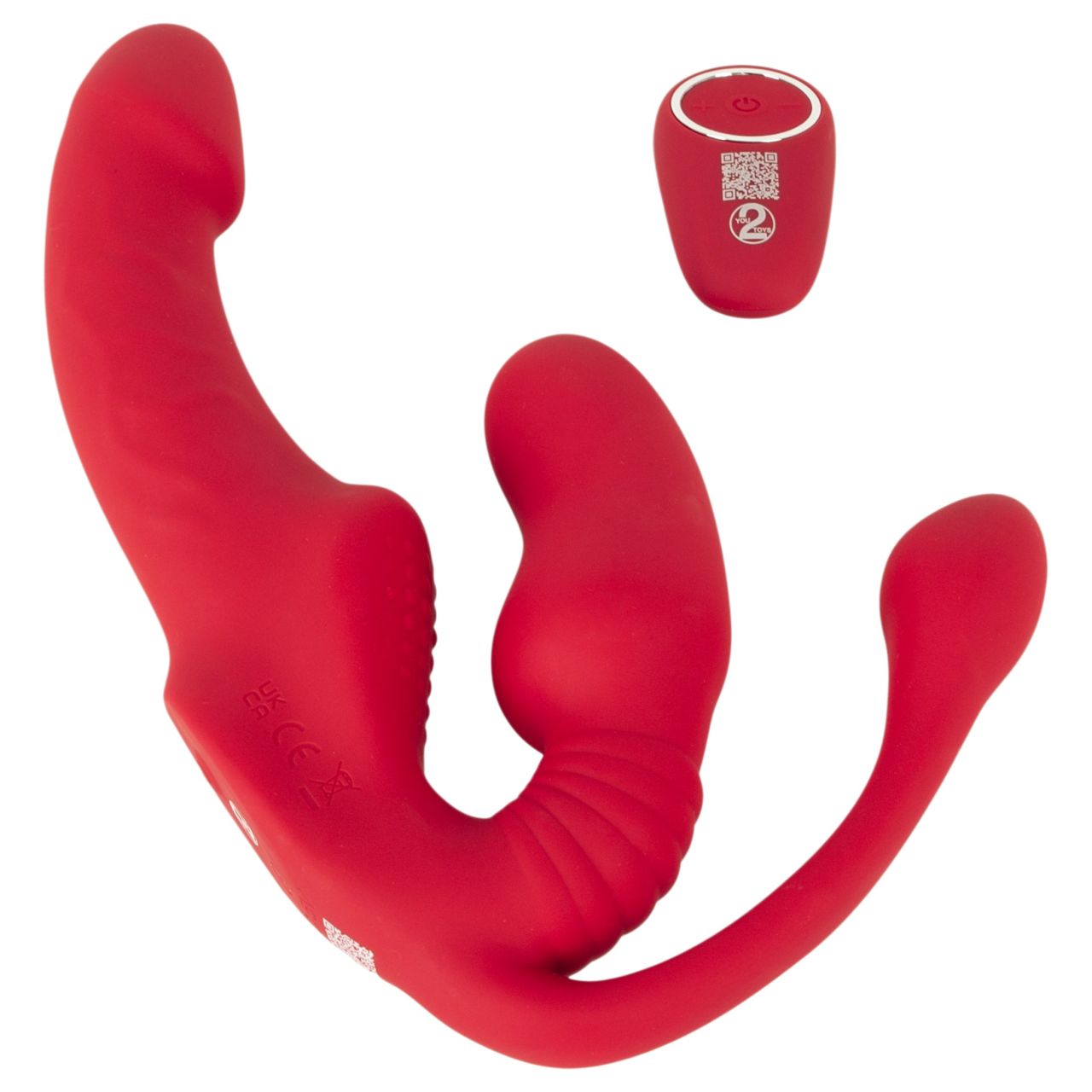 You2Toys Strapless - felcsatolható 3 ágú vibrátor (piros) You2Toys Strapless - felcsatolható 3 ágú vibrátor (piros)