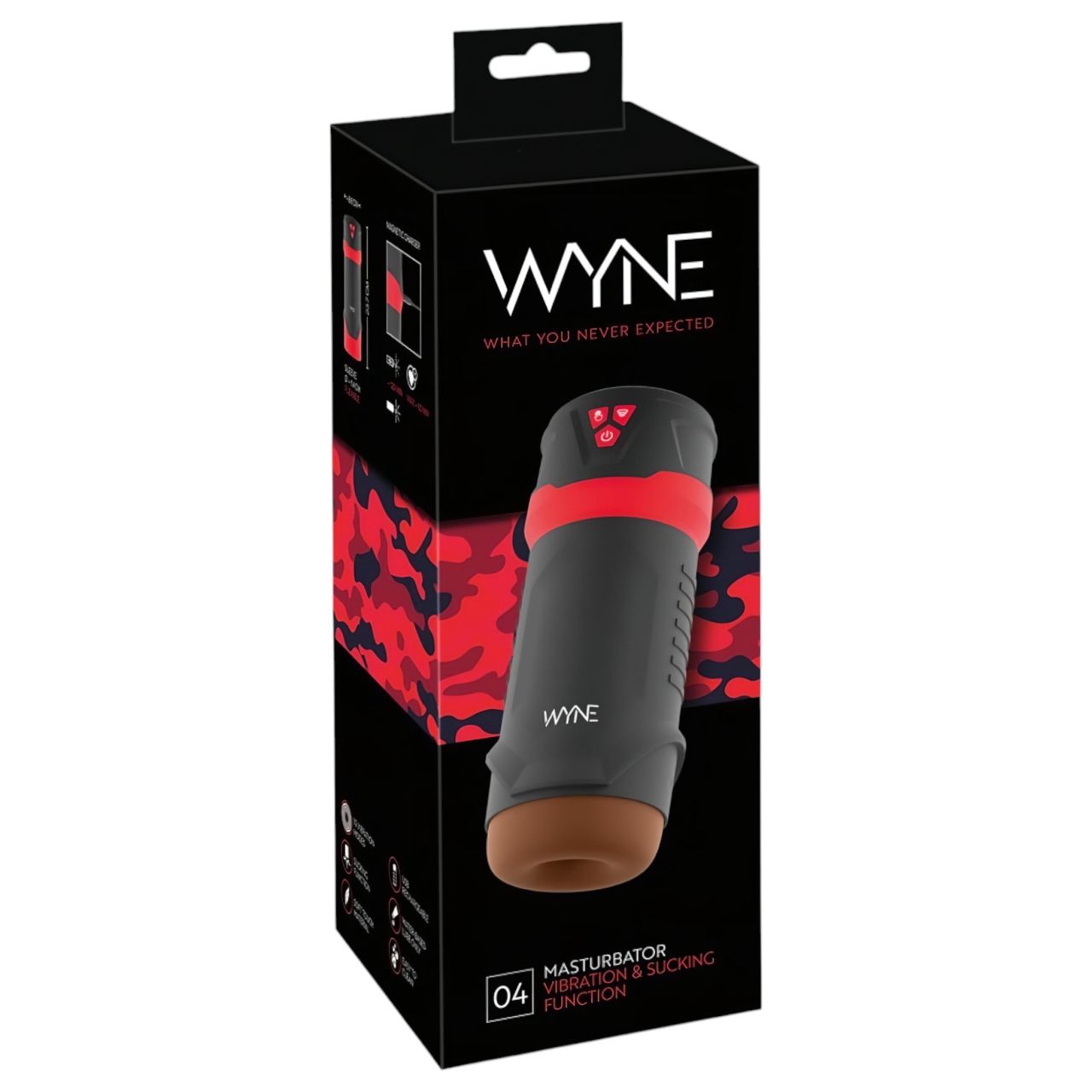 WYNE 04 - akkus, rezgő-szívó maszturbátor (barna) WYNE 04 - akkus, rezgő-szívó maszturbátor (barna)