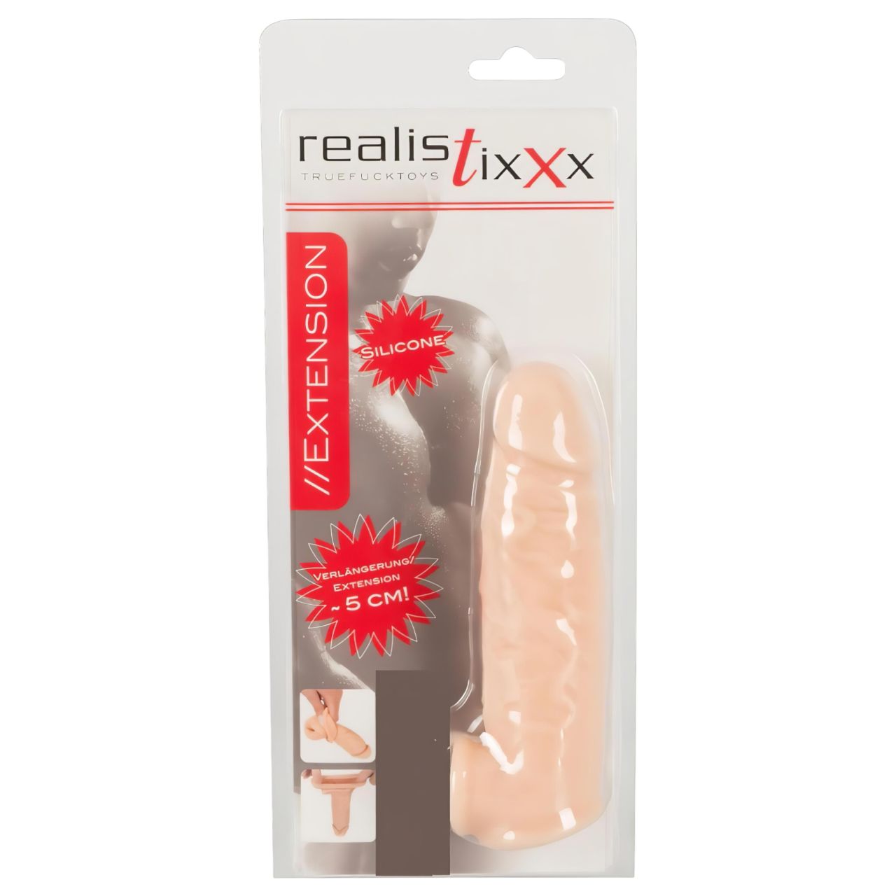 realistixxx - heregyűrűs péniszköpeny - 16 cm (testszínű) realistixxx - heregyűrűs péniszköpeny - 16 cm (testszínű)