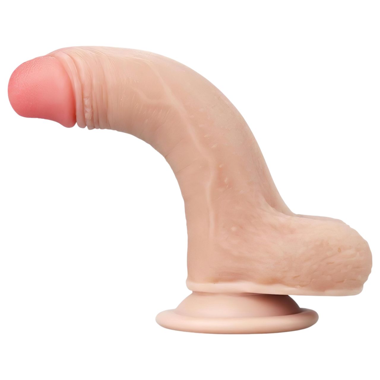 Lovetoy Sliding-Skin - kétrétegű dildó - 18 cm (natúr)
