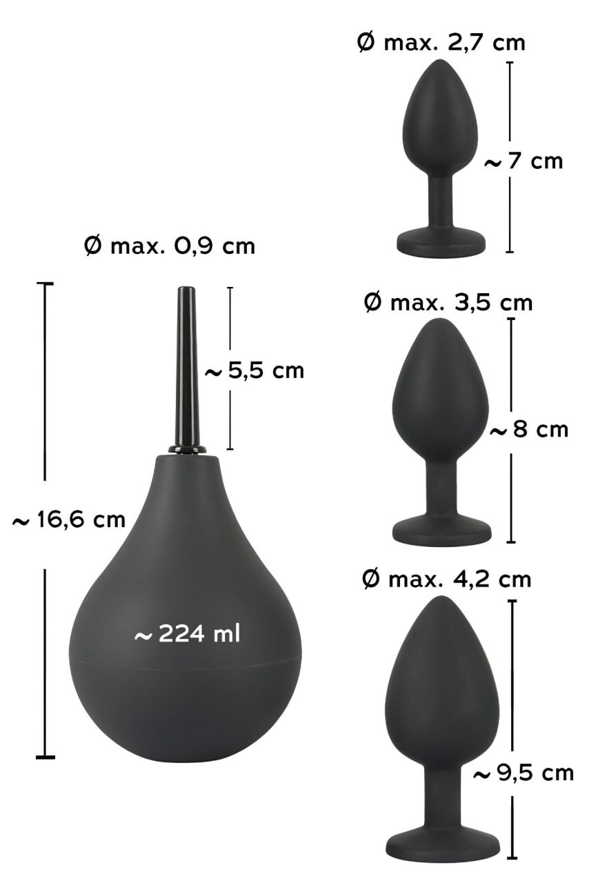 Black Velvets - anál plug szett (4 részes, fekete) Black Velvets - anál plug szett (4 részes, fekete)