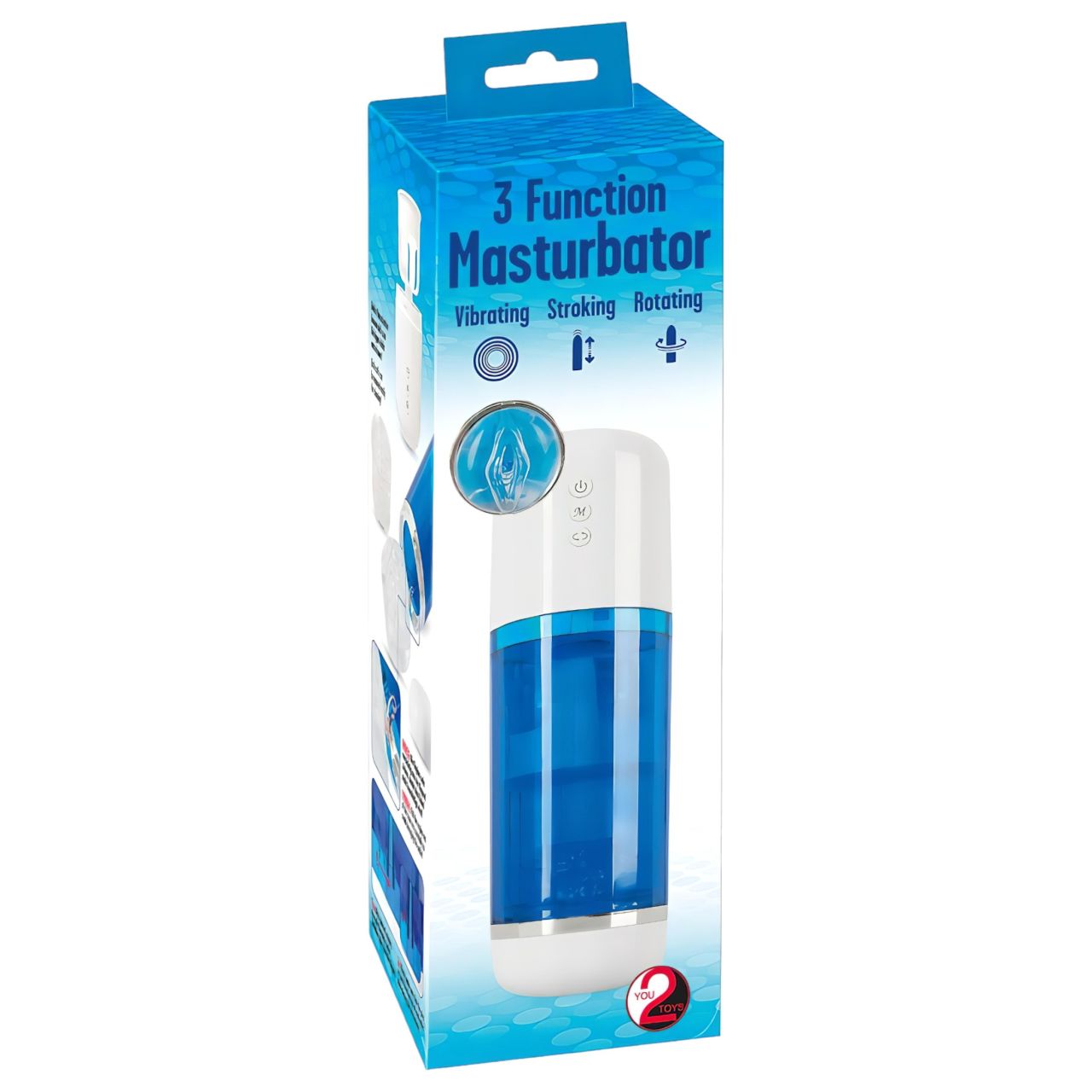 You2Toys - akkus, forgó-lökő maszturbátor (kék-fehér) You2Toys - akkus, forgó-lökő maszturbátor (kék-fehér)