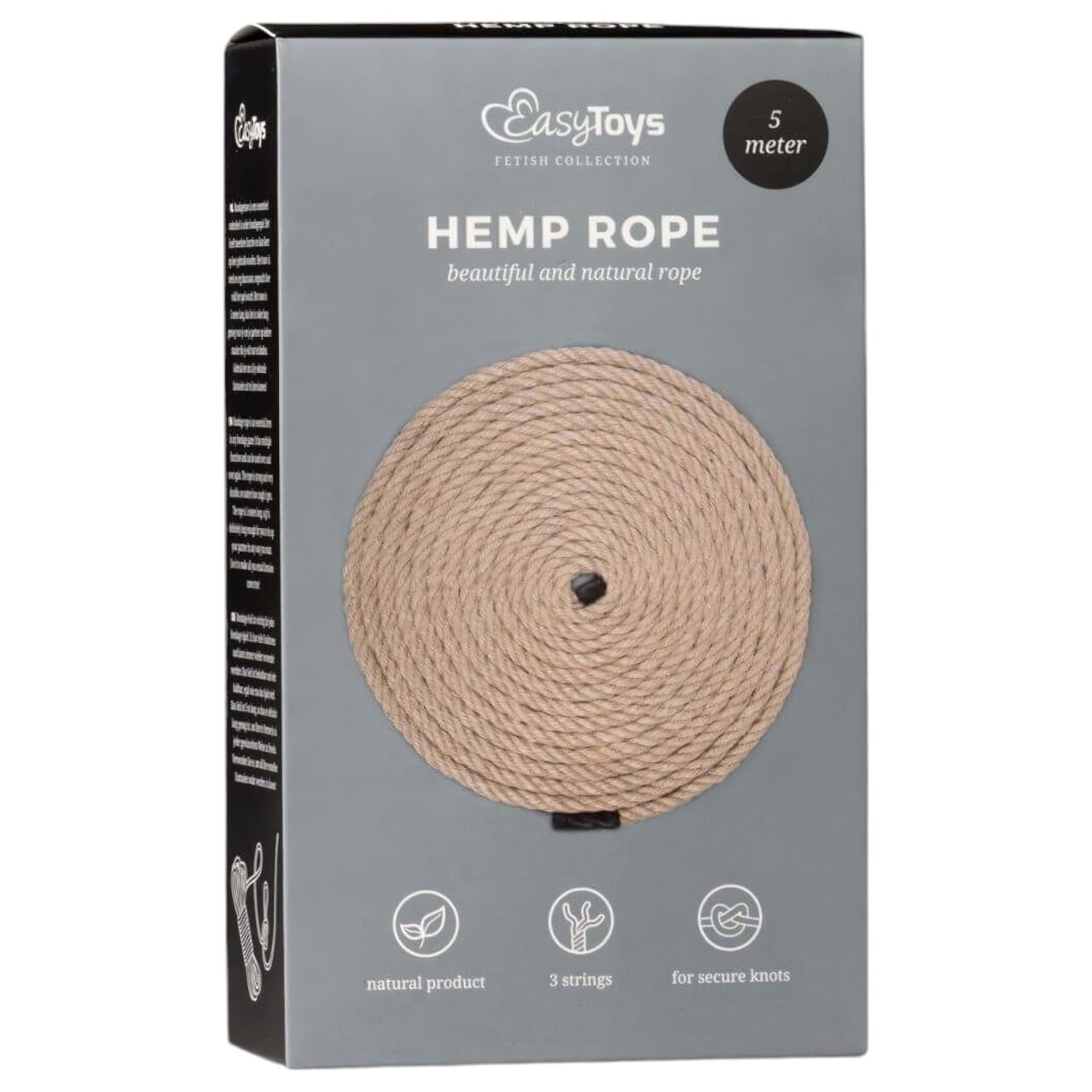EasyToys Hemp Rope - kender bondage kötél (5 m, natúr) EasyToys Hemp Rope - kender bondage kötél (5 m, natúr)