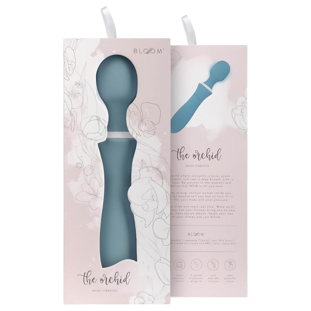 Bloom Orchid Wand - akkus, masszírozó vibrátor (türkiz)
