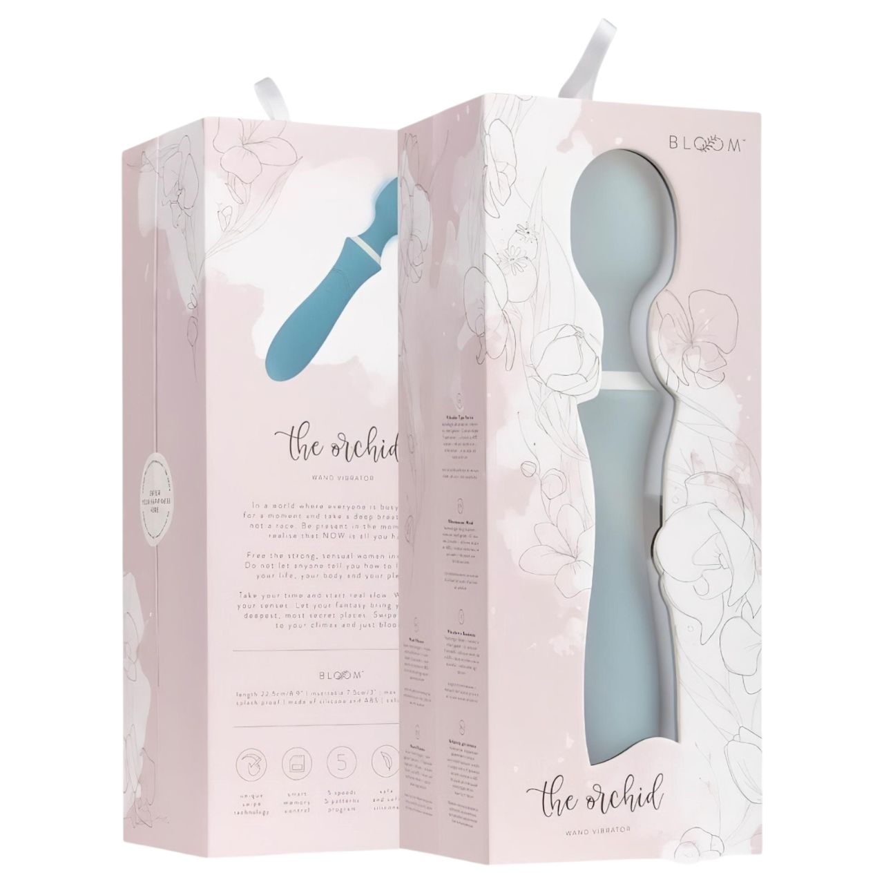 Bloom Orchid Wand - akkus, masszírozó vibrátor (türkiz)