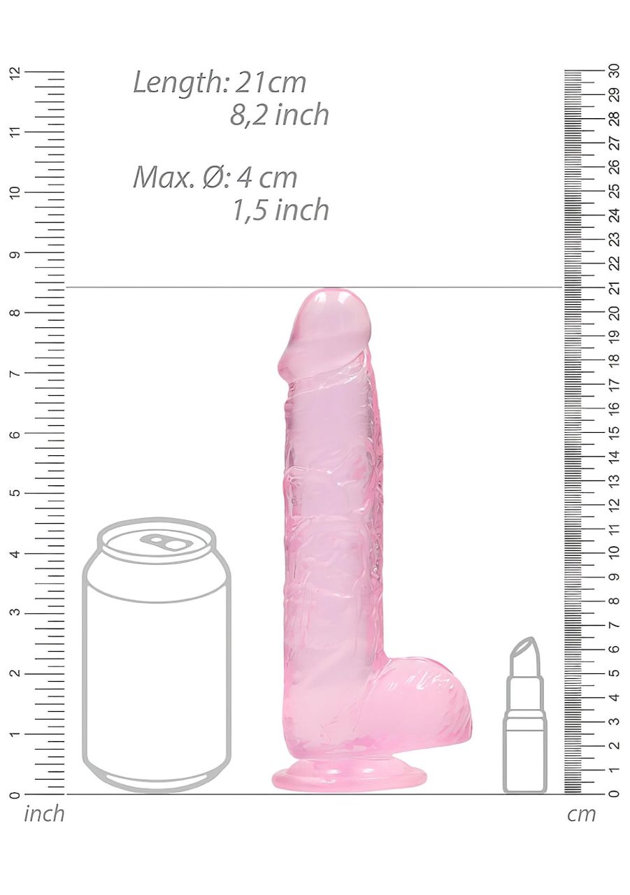 RealRock - átlátszó élethű dildó (pink, 19 cm) RealRock - átlátszó élethű dildó (pink, 19 cm)