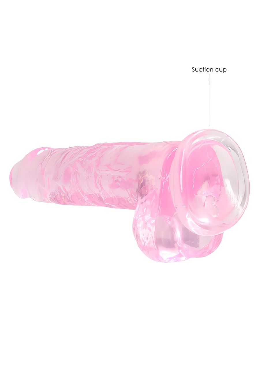 RealRock - átlátszó élethű dildó (pink, 19 cm) RealRock - átlátszó élethű dildó (pink, 19 cm)