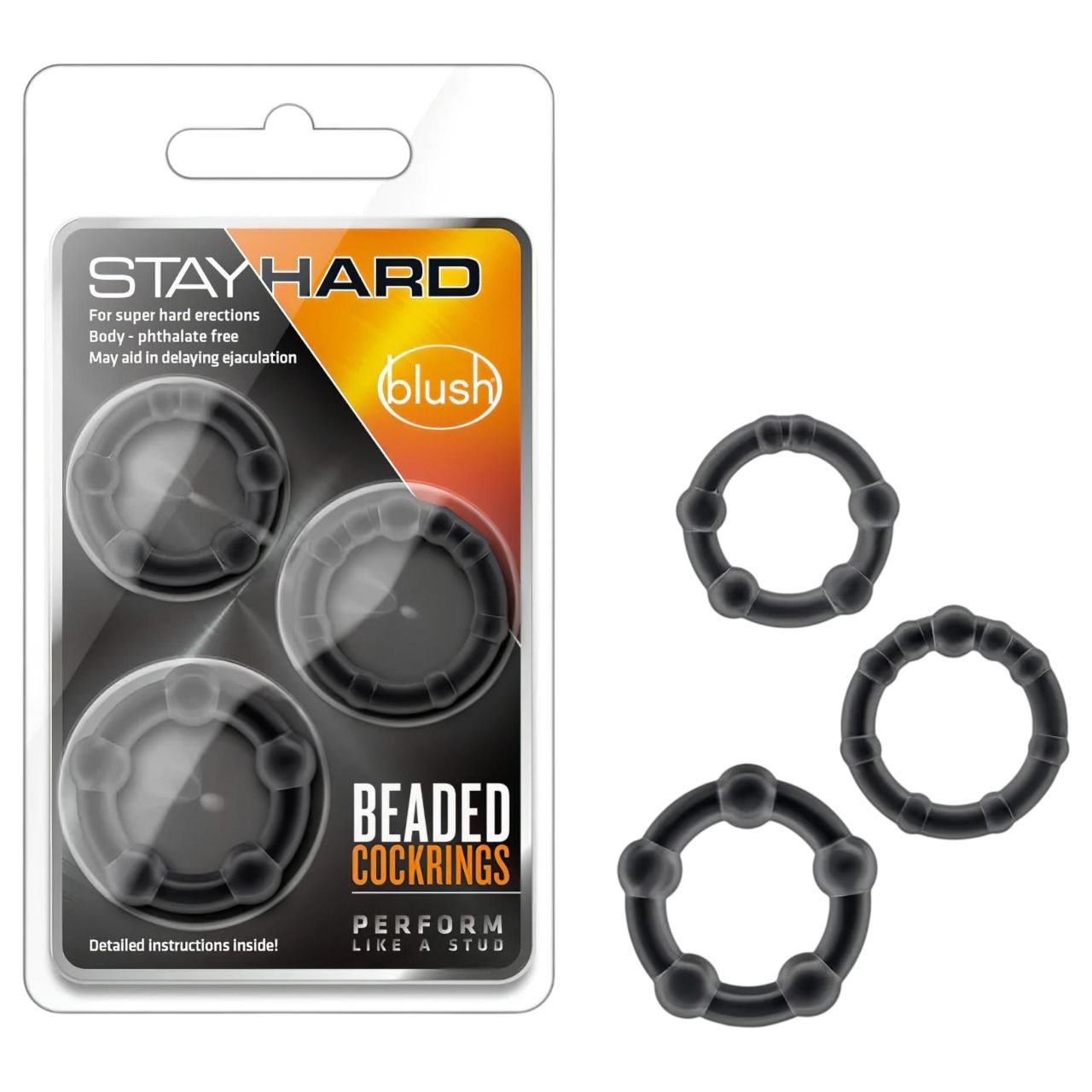 Stay Hard - péniszgyűrű szett (fekete) Stay Hard - péniszgyűrű szett (fekete)