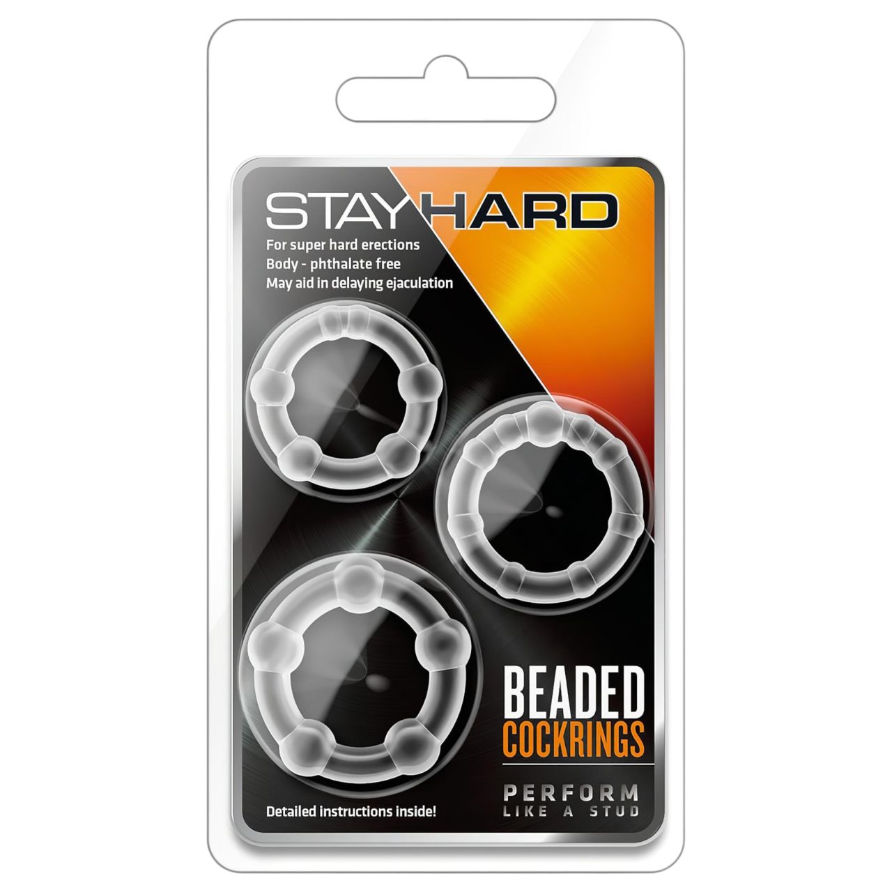 Stay Hard - változatos péniszgyűrű szett - 3 db (átlátszó) Stay Hard - változatos péniszgyűrű szett - 3 db (átlátszó)