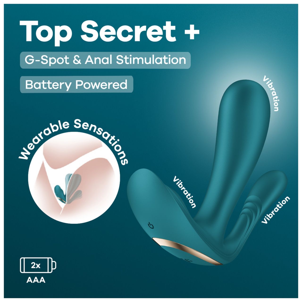 Satisfyer Top Secret+ - 3 ágú, hordható vibrátor (zöld) Satisfyer Top Secret+ - 3 ágú, hordható vibrátor (zöld)
