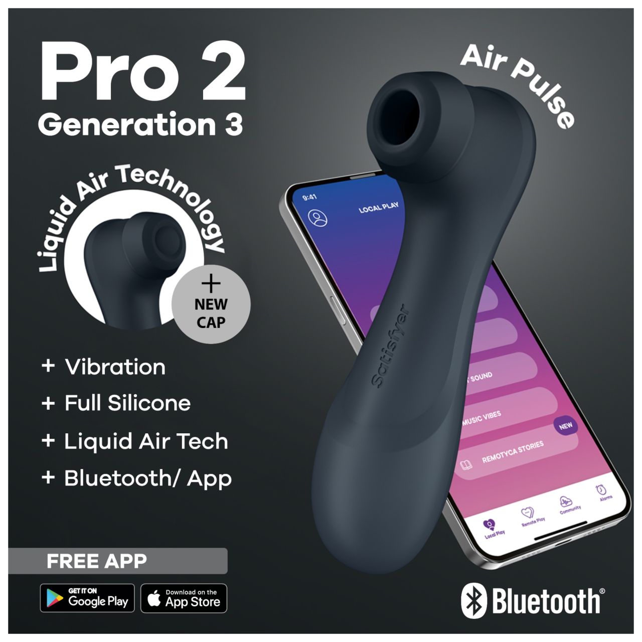 Satisfyer Pro2 Gen3 – App-vezérelt léghullámos csiklóizgató (sötét szürke) Satisfyer Pro2 Gen3 – App-vezérelt léghullámos csiklóizgató (sötét szürke)