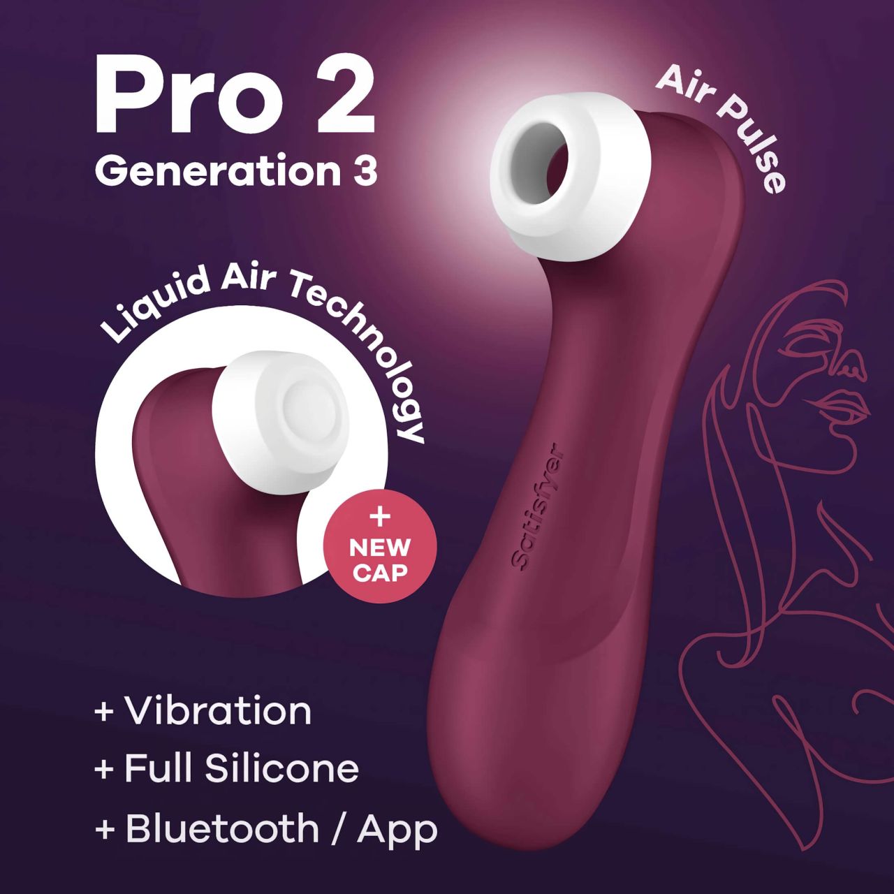 Satisfyer Pro 2 Gen3 - App-vezérelt léghullámos csiklóizgató (piros)