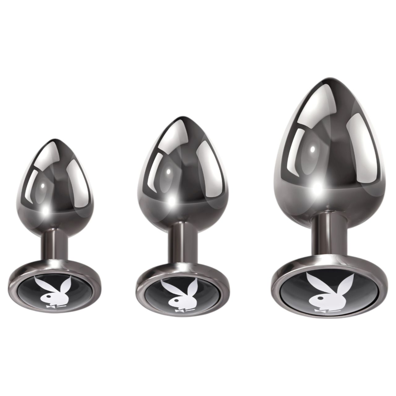 Playboy - anál plug szett - 3 részes (ezüst) Playboy - anál plug szett - 3 részes (ezüst)