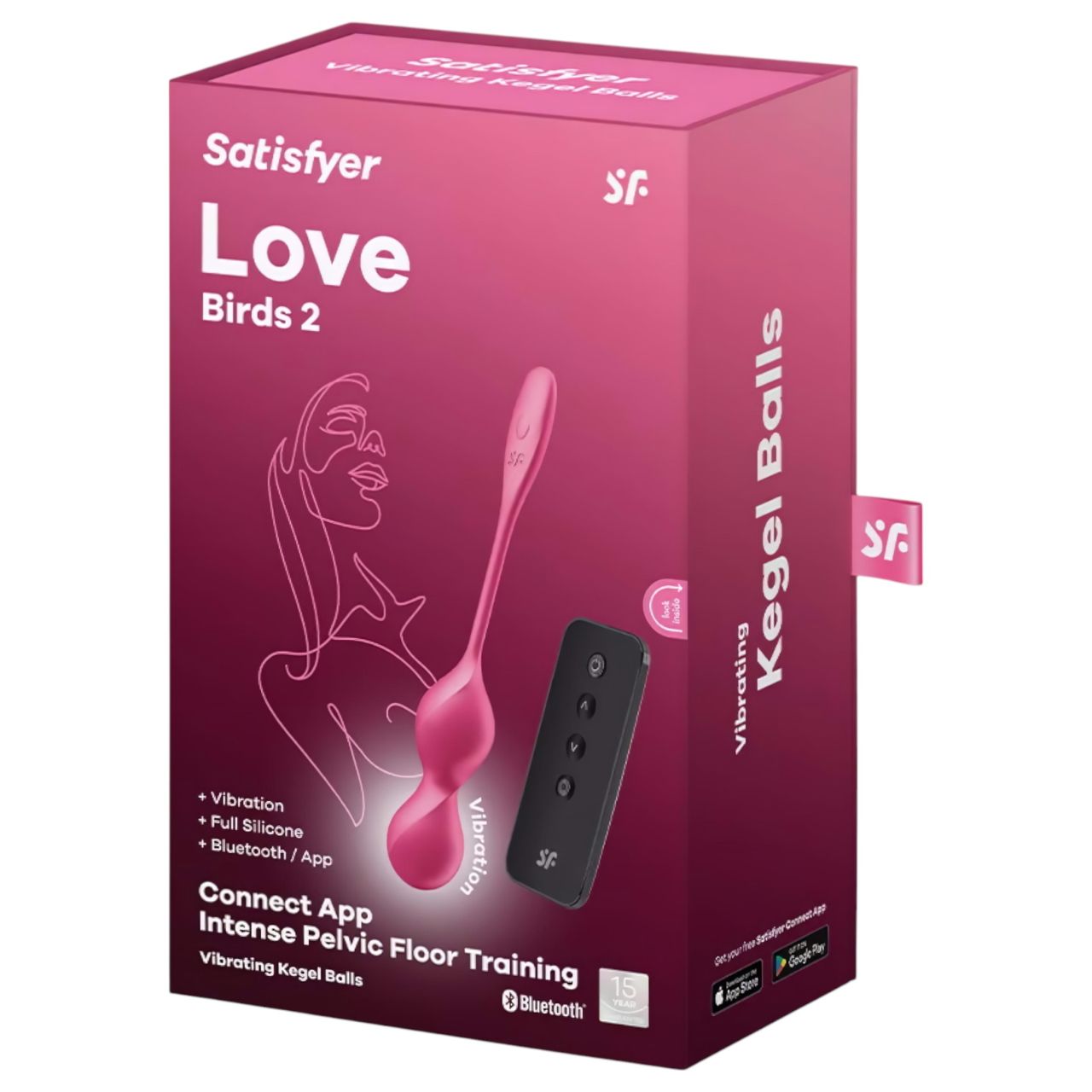 Satisfyer Love Birds 2 - App-vezérelt vibrációs gésagolyó (pink)