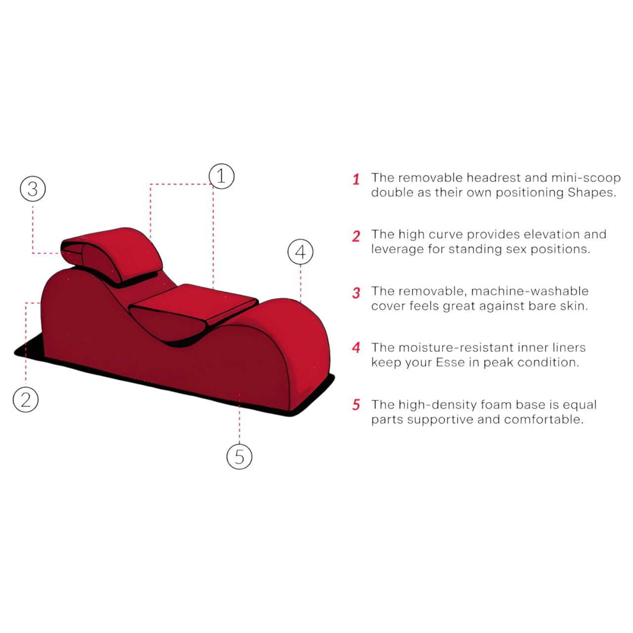 Liberator Esse Lounger - variálható tantra fotel - 3 részes (piros) Liberator Esse Lounger - variálható tantra fotel - 3 részes (piros)