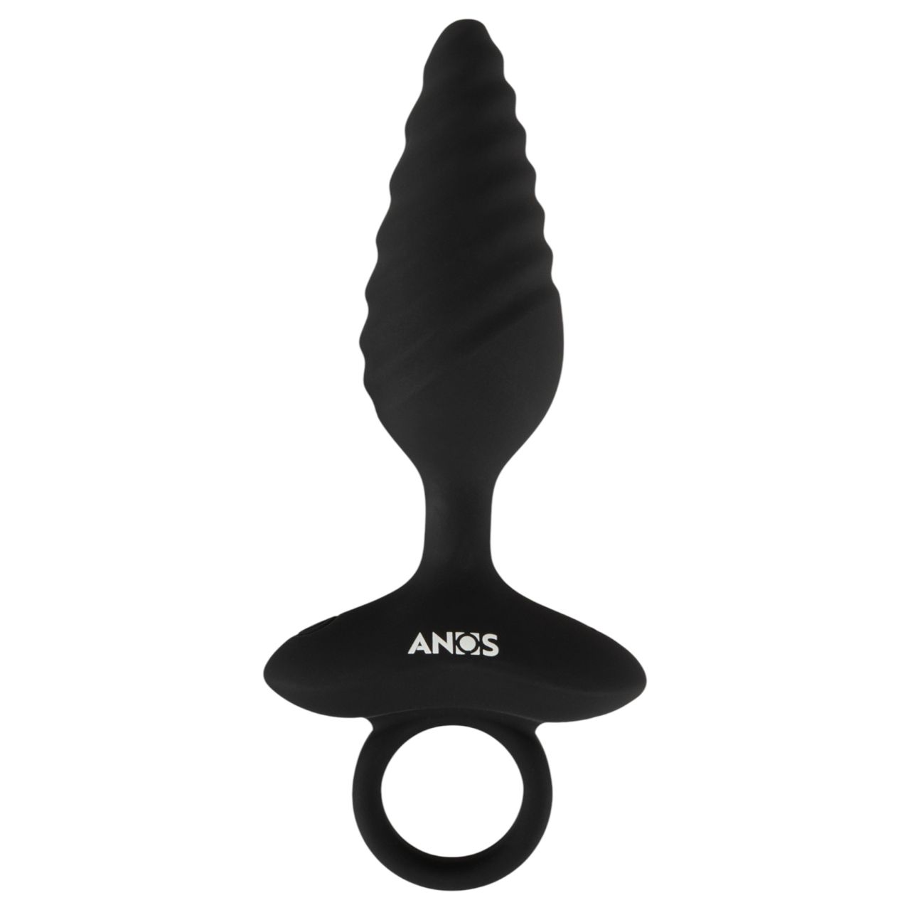 ANOS - bordázott vibrációs anál plug (fekete) ANOS - bordázott vibrációs anál plug (fekete)