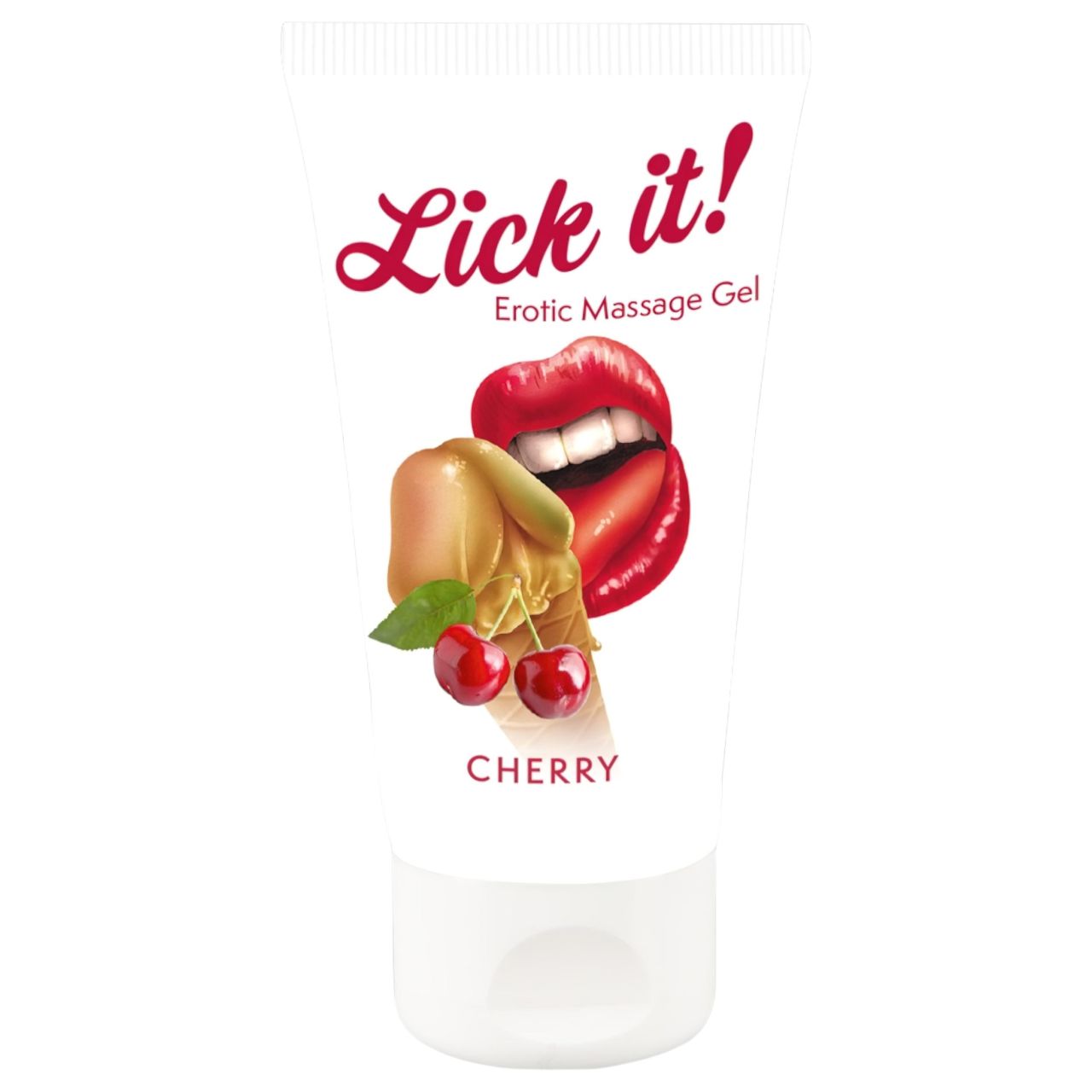 Lick it! - 2in1 ehető síkosító - cseresznye (50 ml) Lick it! - 2in1 ehető síkosító - cseresznye (50 ml)