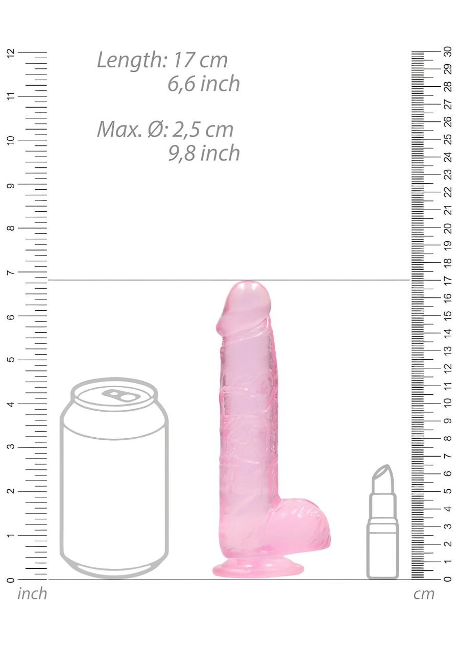 RealRock - átlátszó élethű dildó (pink, 15 cm) RealRock - átlátszó élethű dildó (pink, 15 cm)