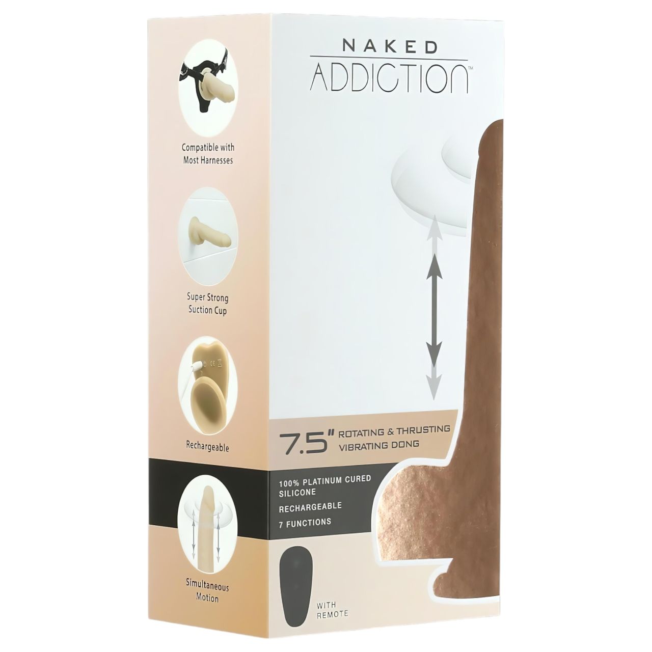 Naked Addiction Thrusting 7,5 - lökő vibrátor (19 cm, natúr) Naked Addiction Thrusting 7,5 - lökő vibrátor (19 cm, natúr)