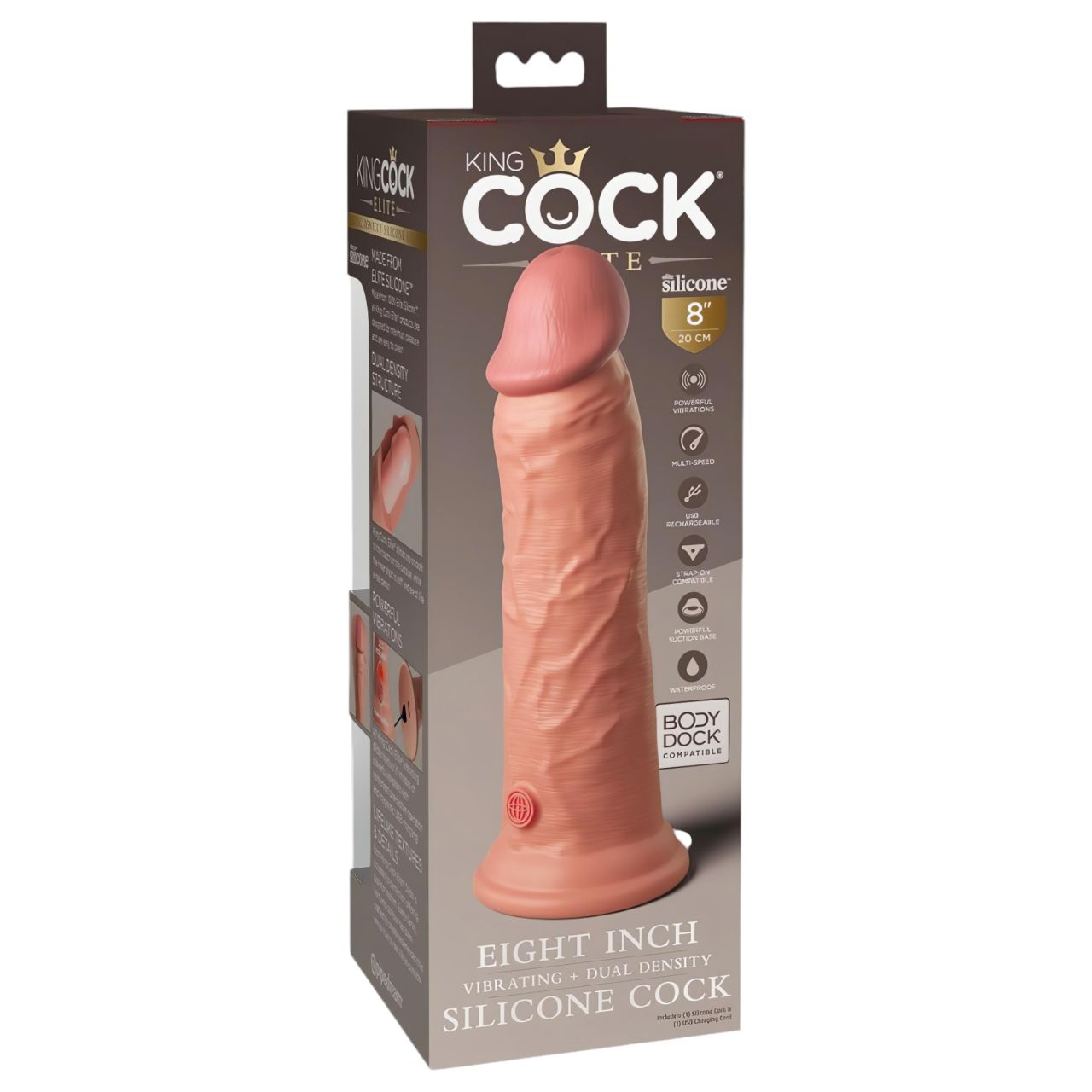 King Cock Elite 8 - tapadókorongos vibrátor (20 cm, testszínű) King Cock Elite 8 - tapadókorongos vibrátor (20 cm, testszínű)