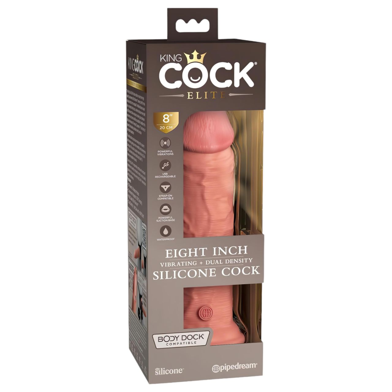 King Cock Elite 8 - tapadókorongos vibrátor (20 cm, testszínű) King Cock Elite 8 - tapadókorongos vibrátor (20 cm, testszínű)