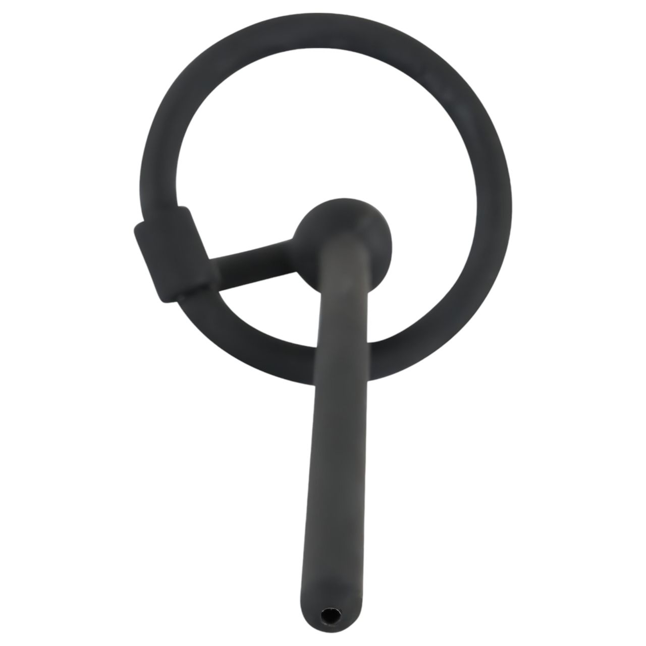 Penisplug - szilikon dilátor makkgyűrűvel (0,6 mm, fekete) Penisplug - szilikon dilátor makkgyűrűvel (0,6 mm, fekete)