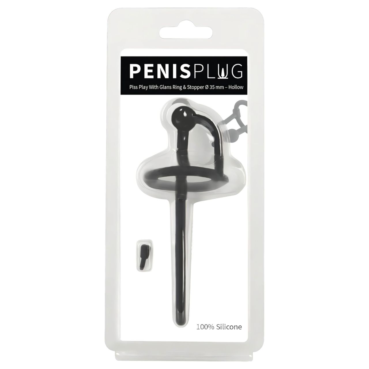 Penisplug - szilikon dilátor makkgyűrűvel (0,6 mm, fekete) Penisplug - szilikon dilátor makkgyűrűvel (0,6 mm, fekete)