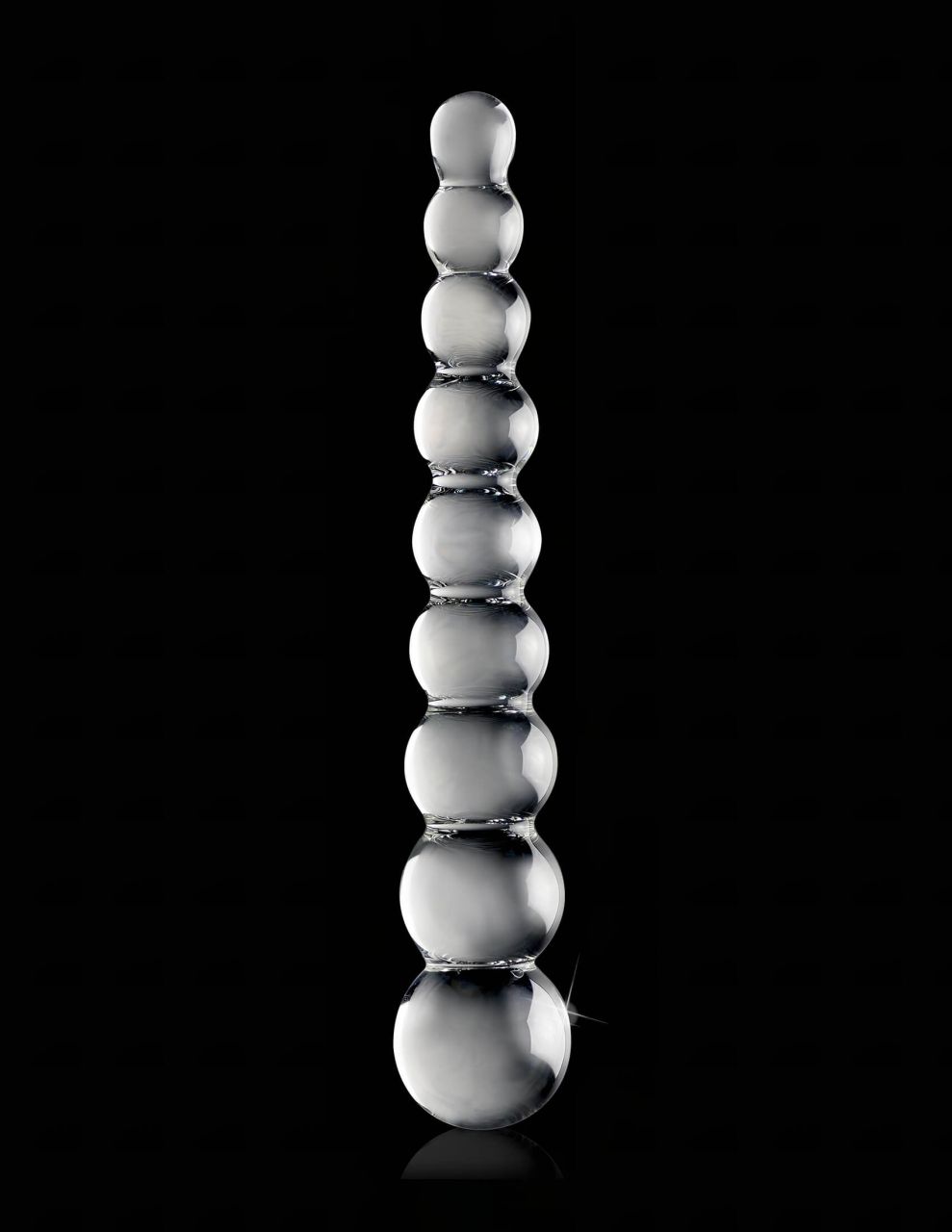 Icicles No. 2 - gömbös üveg dildó (átlátszó)