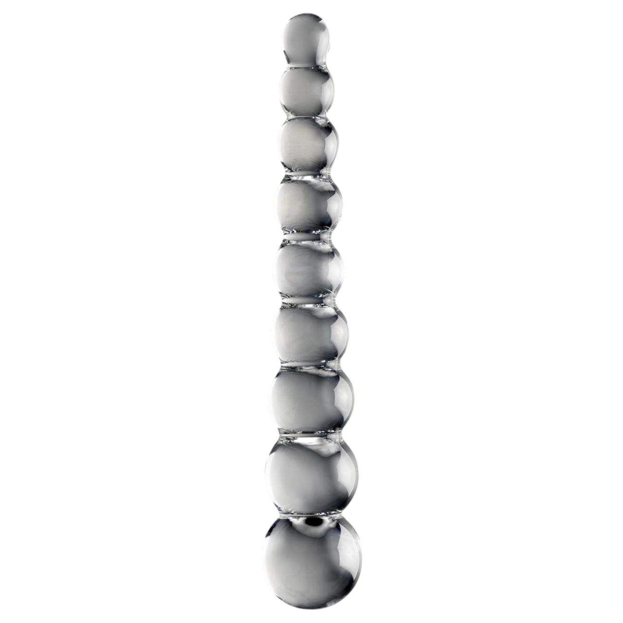 Icicles No. 2 - gömbös üveg dildó (átlátszó)