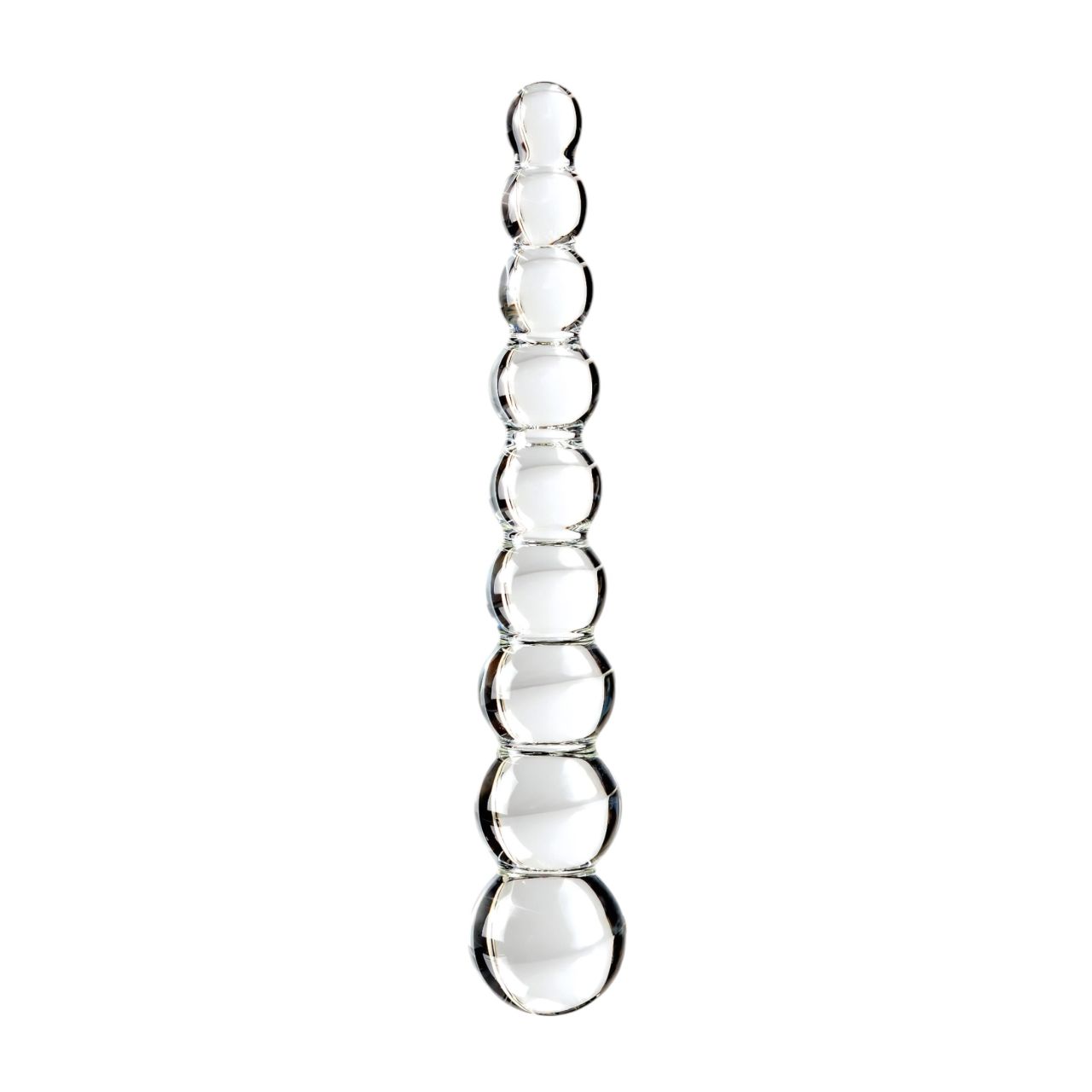 Icicles No. 2 - gömbös üveg dildó (átlátszó)