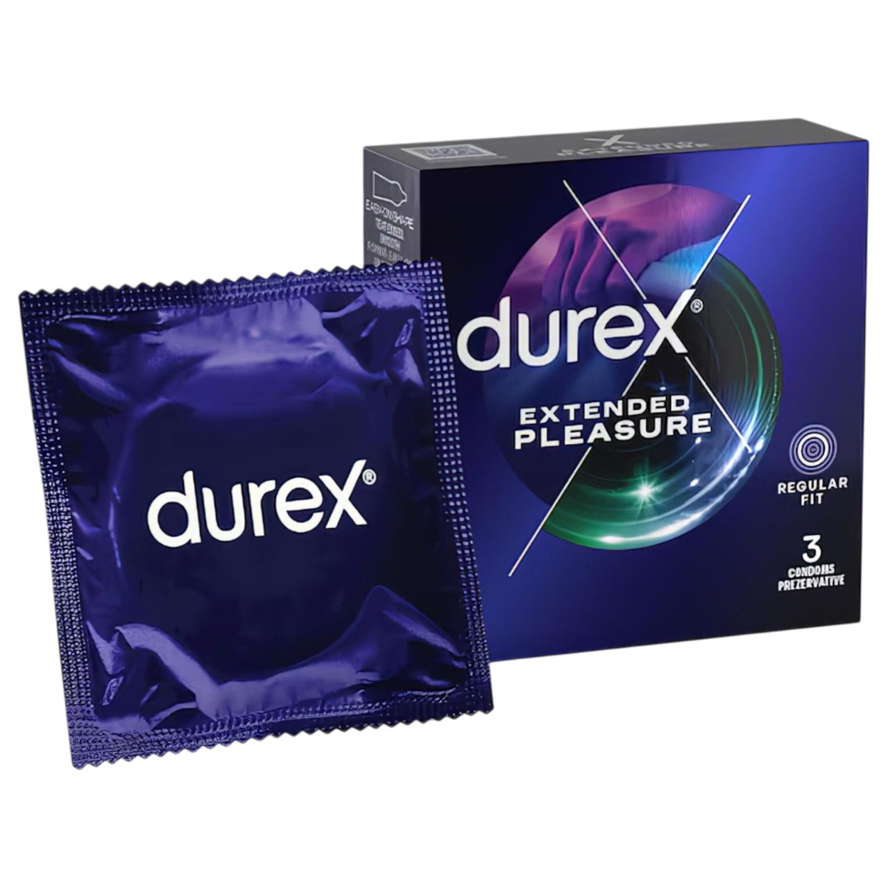 Durex Extended Pleasure - késleltető hatású óvszer - 56 mm (3 db)
