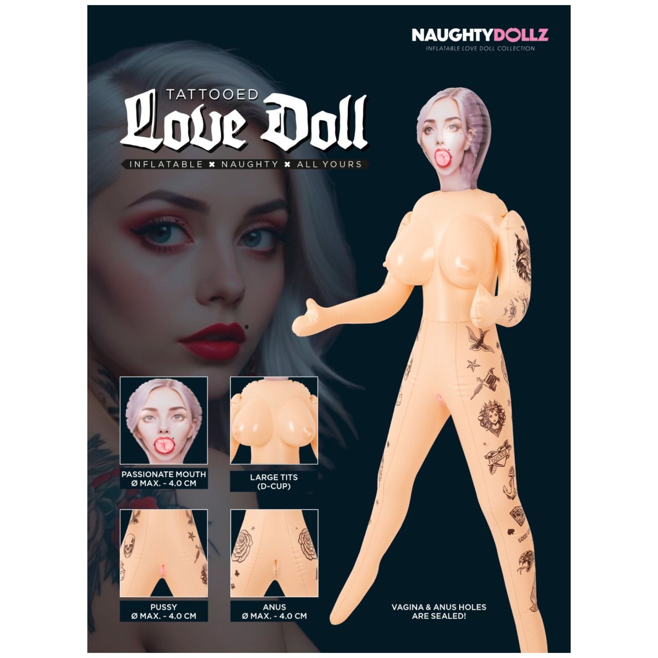 You2Toys - felfújható tetovált szexbaba You2Toys - felfújható tetovált szexbaba