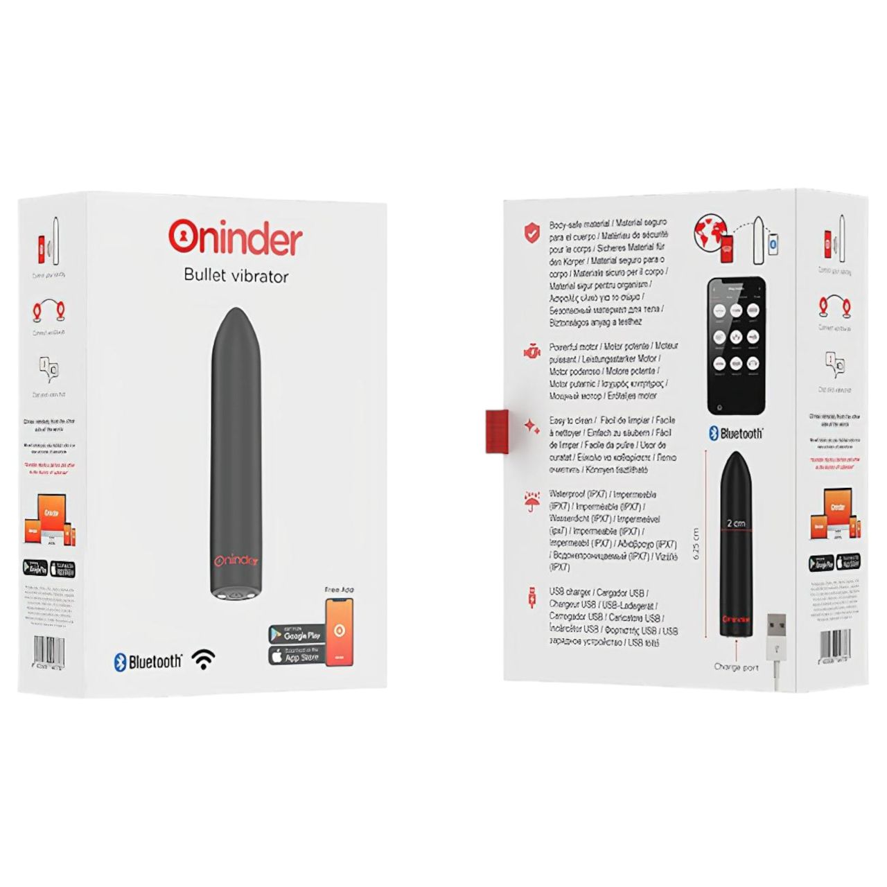 Oninder – App-vezérelt vibrátor (fekete) Oninder – App-vezérelt vibrátor (fekete)